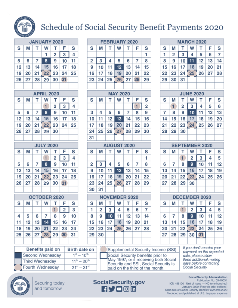 Social Security Calendar 2024 Printable Camile Oneida